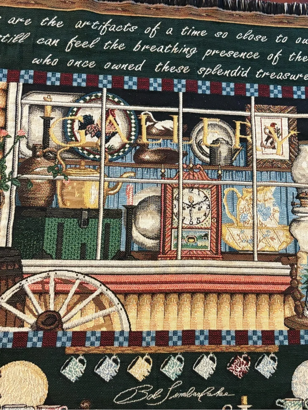 Vintage Bob Timberlake Tapestry Throw Blanket Antique Gallery Store Americana  A